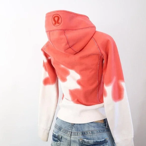 y2k lululemon scuba hoodie red coral airbrush zip up size S - Picture 7 of 7